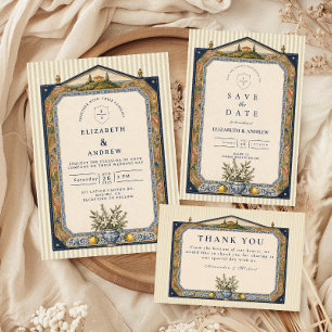 Elegant Rustic Italian Wedding Save The Date