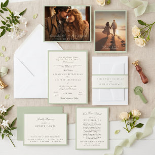 Pistachio Green Landscape Save the Date Card