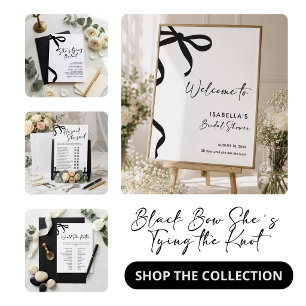 Black Bow She's Tying the Knot Bridal Shower Napkins