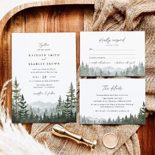 Mountain Forest Pine Wedding Invitation