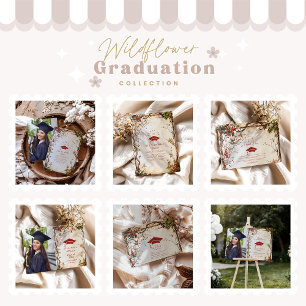 Rustic Wildflowers Graduation Party Invitation