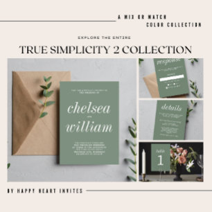 True Simplicity 2 Caribbean Minimalist Wedding Invitation