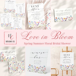 Love in Bloom Spring Summer Floral Bridal Shower Paper Plates