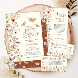 Boho Floral Wildflower Diaper Raffle Baby Shower Enclosure Card