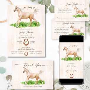 Go baby go horse derby equestrian diaper raffle enclosure card