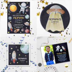 Space 1st Birthday Party First Trip Around The Sun Toddler T-shirt