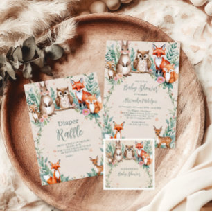 Modern Woodland Animals Forest  Baby Shower Napkins