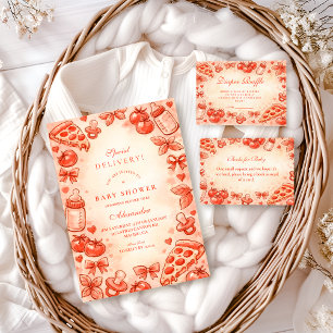 Special Delivery Pizza Baby Shower Napkins