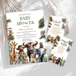 Safari Jungle Gender Neutral Baby Shower Invitation