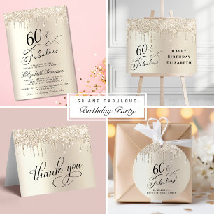 60 Fabulous Gold Glitter Birthday Party Napkins