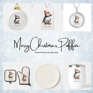 Merry Puffin, custom Apron
