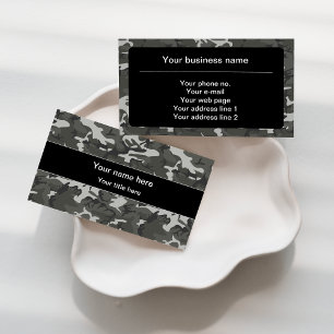 Gray Camouflage Pattern, Military Pattern, Army Business Card