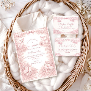 Woodland Toile Baby Shower Invitation