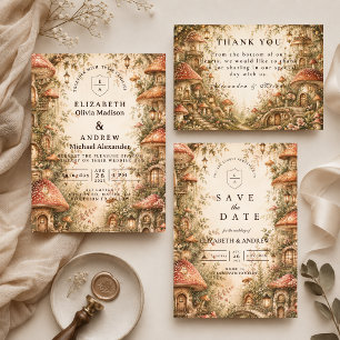Whimsical Mushroom Woodland Wedding Save The Date