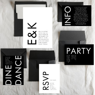 Ultra Modern Monogram Wedding Invitation