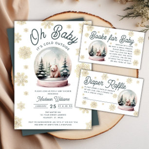 Baby It's Cold Outside Winter Snow Baby Shower Invitation