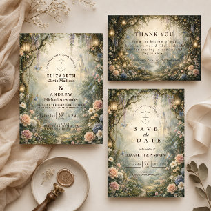 Whimsical Woodland Fairy Wedding Save The Date