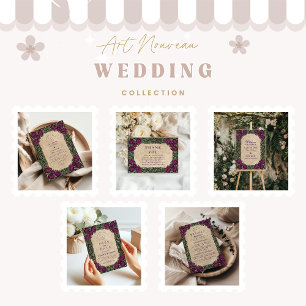 Art Nouveau Thistle Wedding Thank You Card