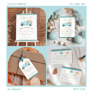 Pumpkin Minimalist Modern Fall Baby Boy Shower Foam Board