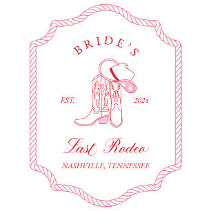 Bride’s Last Rodeo Bachelorette Wine Label