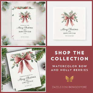 Watercolor Baby's First Christmas Name Red Rustic  Ceramic Ornament