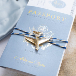 Santorini Boarding Pass RSVP Card