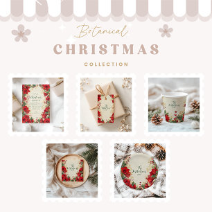 Red Amaryllis Rustic Holiday Christmas Invitation