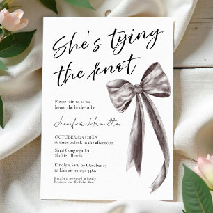 She's Tying the Knot   Black Bow Bridal Shower Napkins