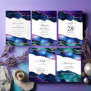 Galaxy Agate Photo Thank You Card