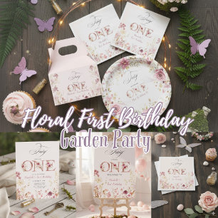Little Fairy Floral Garden First Birthday  Foam Board
