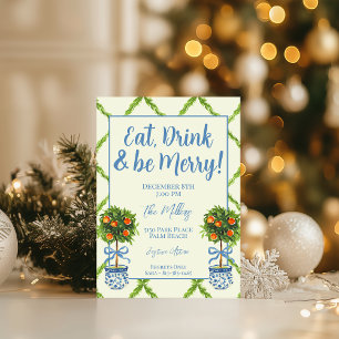 Chinoiserie Citrus Topiary Custom Photo  Holiday Card