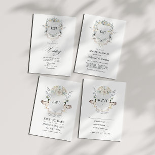 Elegant Monogram Lake Wedding Rehearsal Dinner Invitation