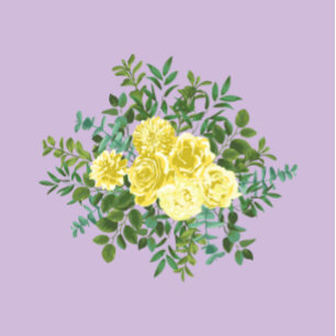 Light Yellow & Lilac Purple Rose Floral Wedding Invitation