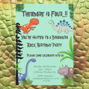 Dinosaurs Rock Birthday Party Napkins