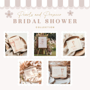 Rose Gold Pearls and Prosecco Thank You Card