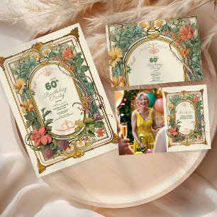 Vintage Floral Art Nouveau 60th Birthday Foam Board
