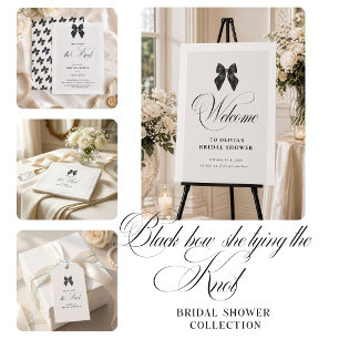 Black Bow She's Tying the Knot Bridal Shower Napkins