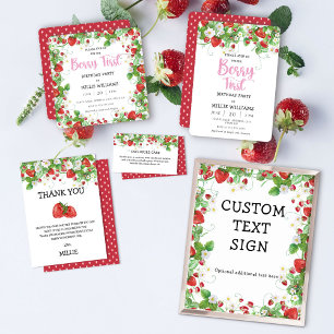Strawberry Birthday Party Invitation