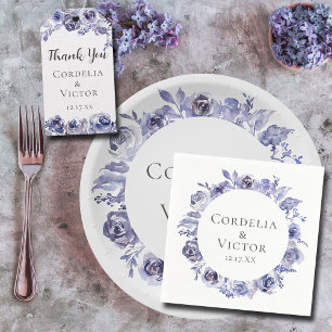 Elegant Purple Rose Floral Circle Winter Wedding Invitation