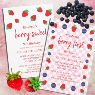 Berry Sweet 1st Birthday Invitation