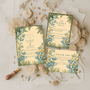 Bluebell Art Nouveau Wedding Enclosure Card