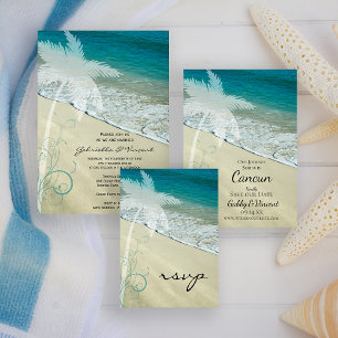 Tropical Beach Wedding Invitation