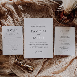 Simple Black and White Bold Modern Wedding Invitation