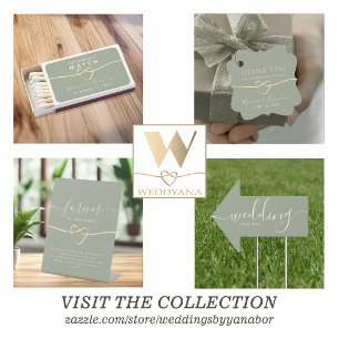 Sage Green Sweet Thank You Wedding Sticker