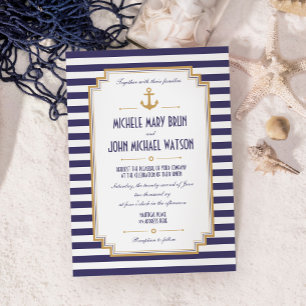 Nautical Anchor Save the Date Reminder Invitation