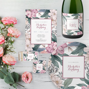 Modern Chic Botanical Garden Floral Birthday Party Matchboxes