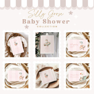 Vintage Pink  Silly Goose Baby Shower  Registry Enclosure Card