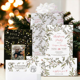 Rustic Greenery Winter Holiday Christmas logo