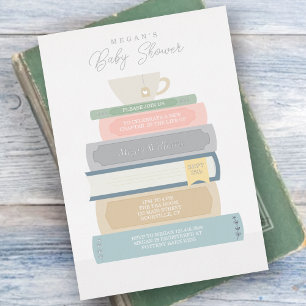 Book Baby Shower Foil Invitation