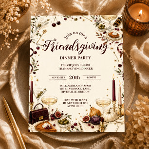 Glamorous Girls’ Night Friendsgiving Invitation